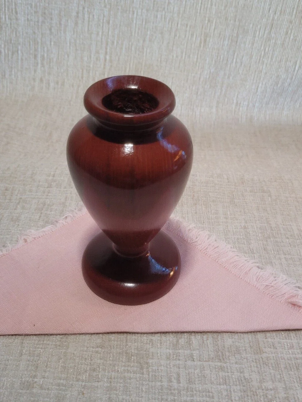 Vintage Spanish Hand-Turned Wood Bud Vase – Artesanía de Guipúzcoa Basque Art